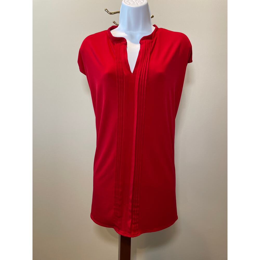 Liz Claiborne Red Sleeveless Top Size 2X Lightweight High‑Low Hem